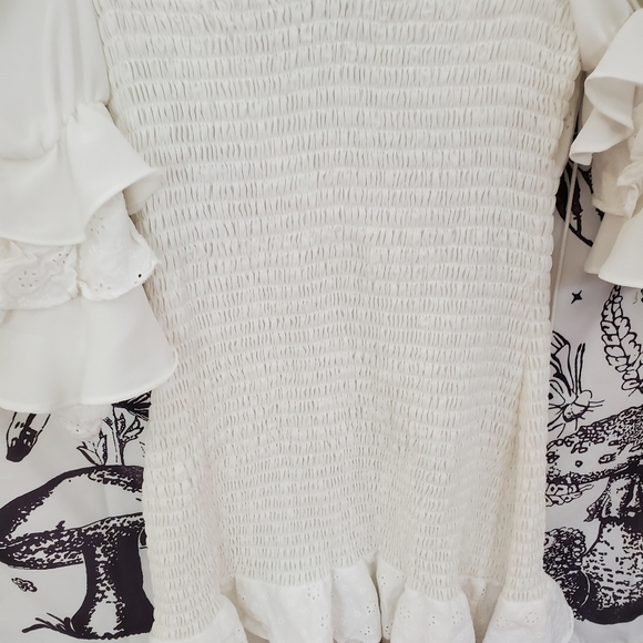 ✴️ NWOT NEW FOR LOVE & LEMONS
BORA BORA RUFFLE MINI DRESS WHITE SIZE SMALL - Picture 9 of 9